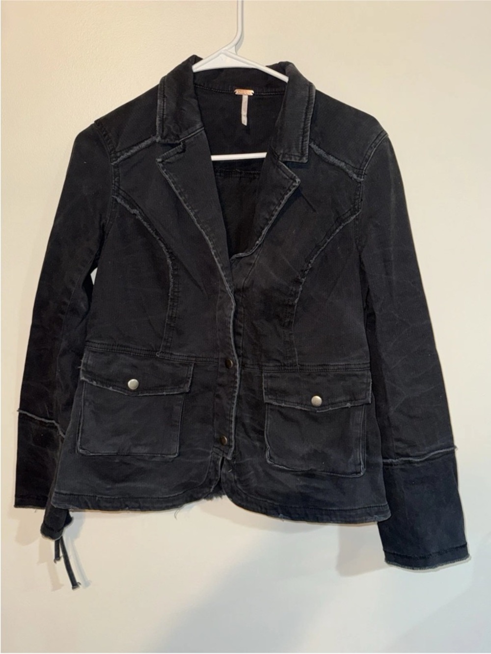 Free People Black Casual Blazer Jacket